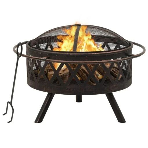 VidaXL Vuurplaats Met Pook XXL 76 Cm Staal -BBQ En Tuin Verkoop 1000088329